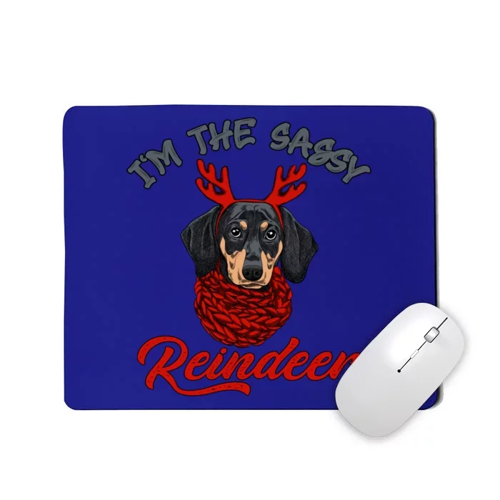 IM The Sassy Reindeer Dachshund Merry Christmas Pajamas Gift Mousepad