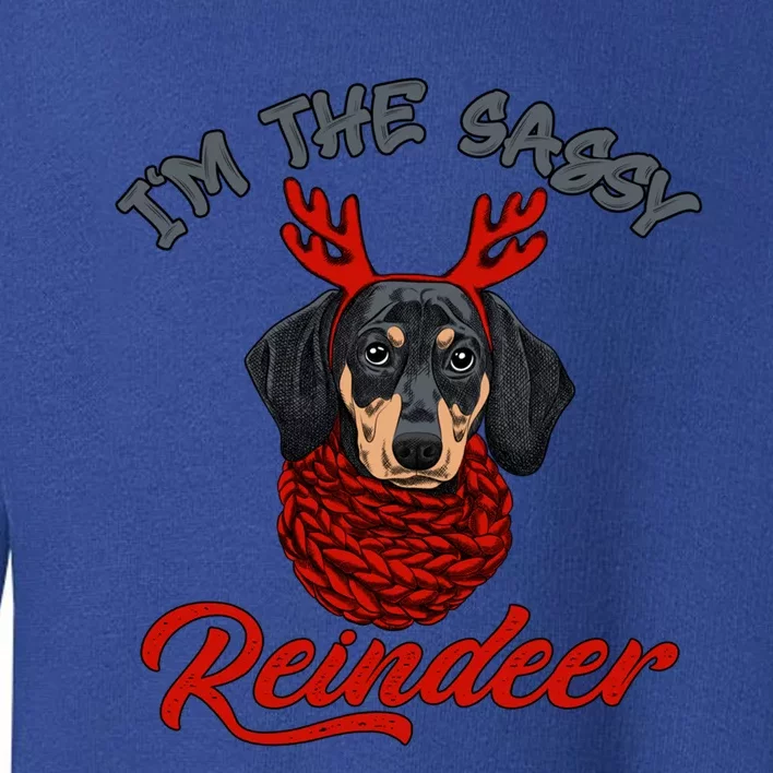 IM The Sassy Reindeer Dachshund Merry Christmas Pajamas Gift Toddler Sweatshirt