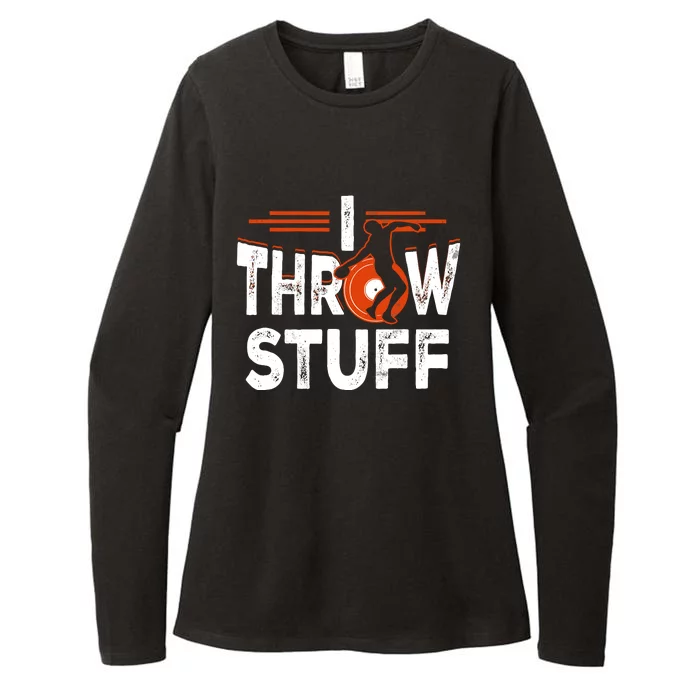 I Throw Stuff Discus Track And Field Athlete Throwers Sport Womens CVC Long Sleeve Shirt