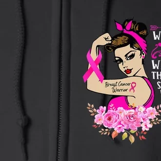 I'm The Storm Strong  Breast Cancer Warrior Pink Ribbon Full Zip Hoodie