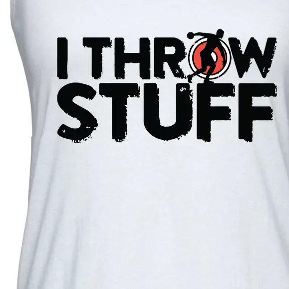 I Throw Stuff Shot Put Athlete Throwing Discus Track Field Ladies Essential Flowy Tank