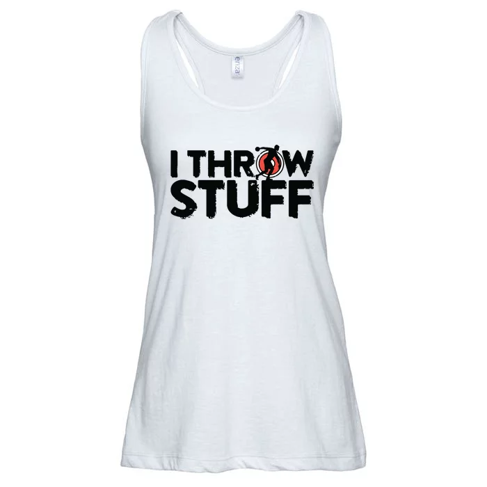 I Throw Stuff Shot Put Athlete Throwing Discus Track Field Ladies Essential Flowy Tank