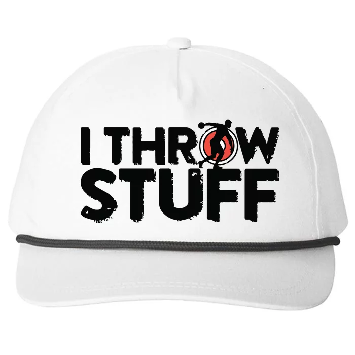 I Throw Stuff Shot Put Athlete Throwing Discus Track Field Snapback Five-Panel Rope Hat