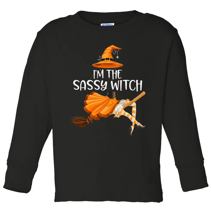 IM The Sassy Witch Girl Halloween Matching Toddler Long Sleeve Shirt