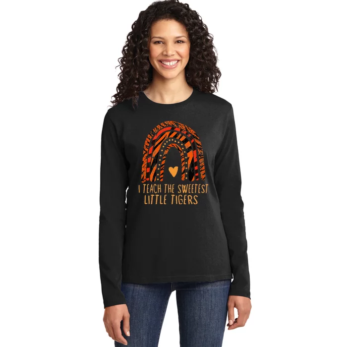 I Teach Sweetheart I Teach The Sweetest Little Tigers Ladies Long Sleeve Shirt