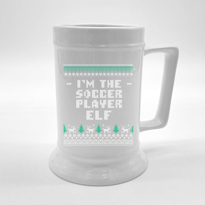 I'm The Soccer Player Elf Christmas Soccer Lover Xmas Gift Front & Back Beer Stein