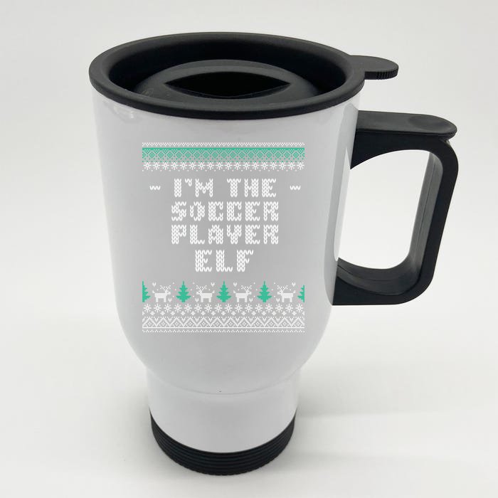 I'm The Soccer Player Elf Christmas Soccer Lover Xmas Gift Front & Back Stainless Steel Travel Mug