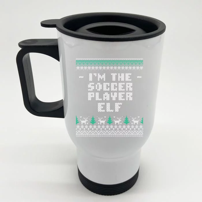 I'm The Soccer Player Elf Christmas Soccer Lover Xmas Gift Front & Back Stainless Steel Travel Mug