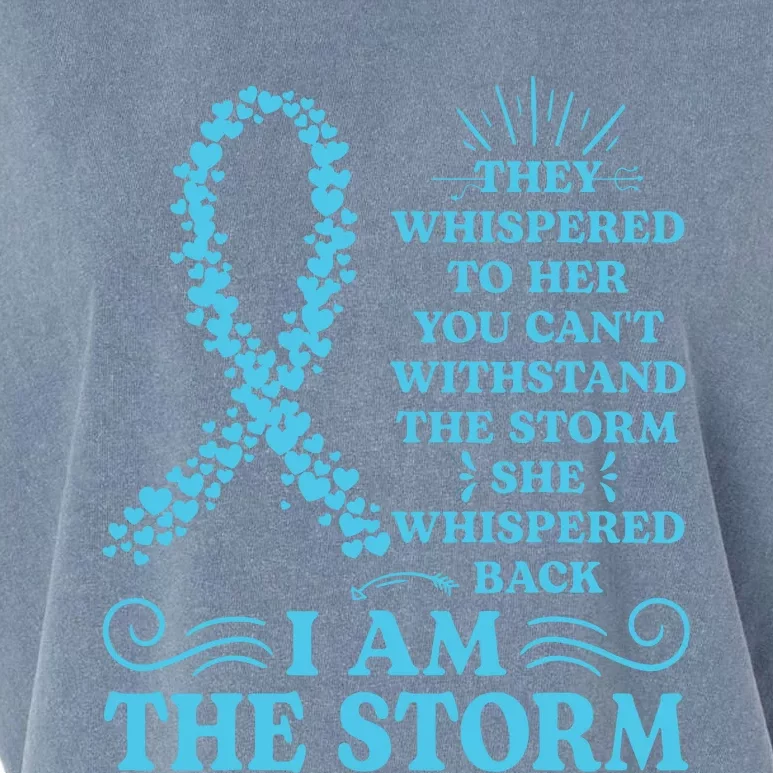 IM The Storm Warrior Teal Ribbon Women Ovarian Cancer Gift Garment-Dyed Women's Muscle Tee