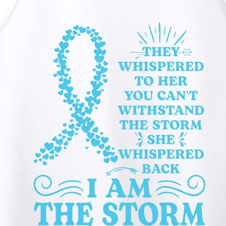 IM The Storm Warrior Teal Ribbon Women Ovarian Cancer Gift Performance Tank