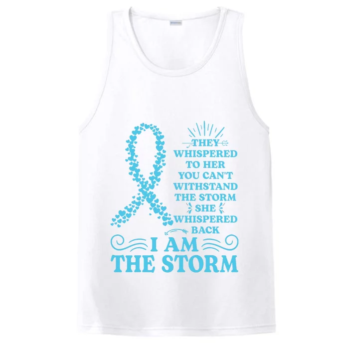 IM The Storm Warrior Teal Ribbon Women Ovarian Cancer Gift Performance Tank