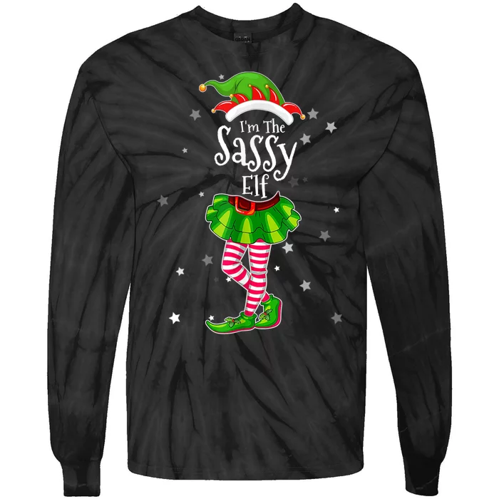 I'm The Sassy Elf Matching Christmas Costume Shirt Tie-Dye Long Sleeve Shirt