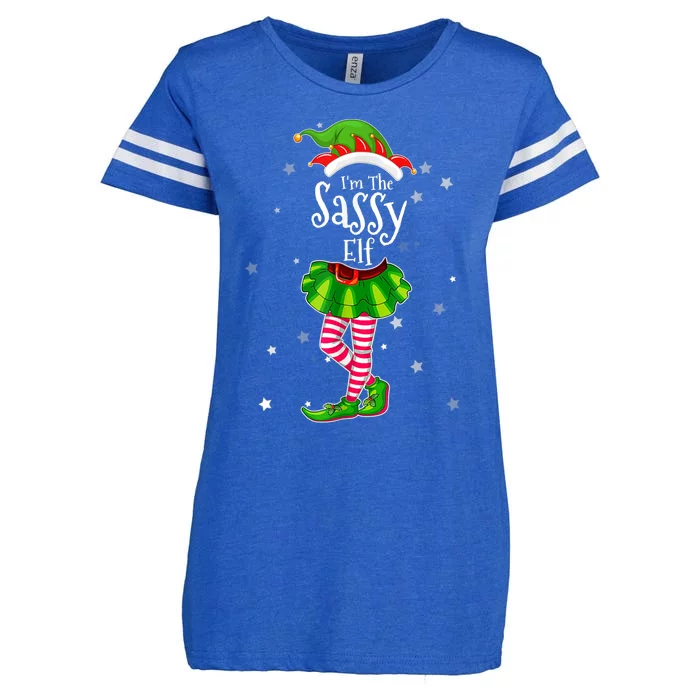 I'm The Sassy Elf Matching Christmas Costume Shirt Enza Ladies Jersey Football T-Shirt