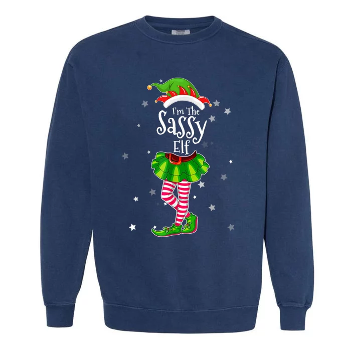 I'm The Sassy Elf Matching Christmas Costume Shirt Garment-Dyed Sweatshirt