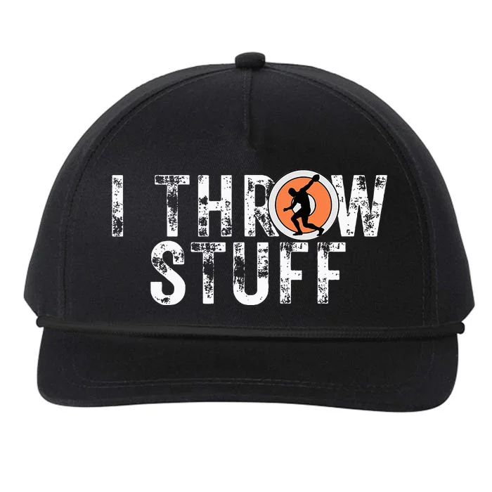 I Throw Stuff Discus Track And Field Athlete Throwers Gifts Snapback Five-Panel Rope Hat