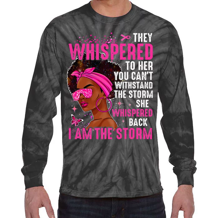 I'm The Storm Strong Wo Survivor Breast Cancer Awareness Tie-Dye Long Sleeve Shirt