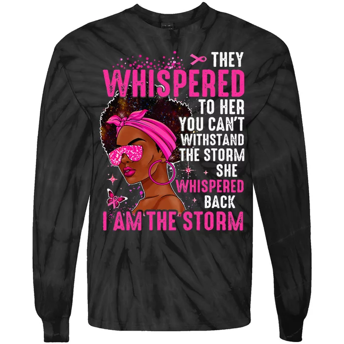 I'm The Storm Strong Wo Survivor Breast Cancer Awareness Tie-Dye Long Sleeve Shirt