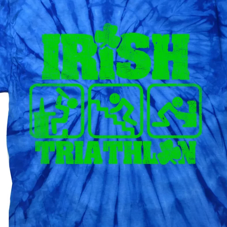 Irish Triathlon Shamrock St Patrick's Day Ing Gift Tie-Dye T-Shirt