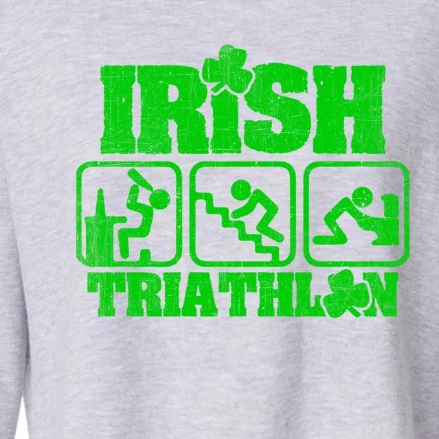 Irish Triathlon Shamrock St Patrick's Day Ing Gift Cropped Pullover Crew