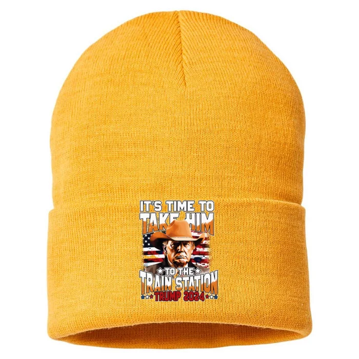 ItS Time To Take.Him To.The Train Station Trump Sustainable Knit Beanie