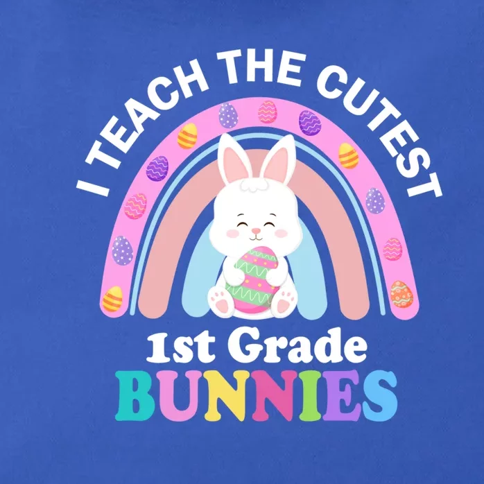 I Teach The Cutest 1st Grade Bunnies Teacher Easter Day Cute Gift Zip Tote Bag