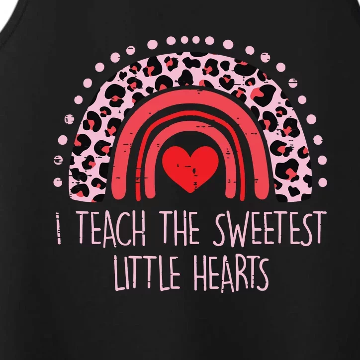 I Teach The Sweetest Hearts Rainbow Teacher Valentines Day Performance Tank