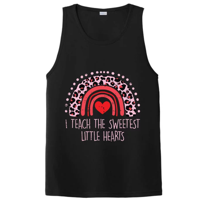 I Teach The Sweetest Hearts Rainbow Teacher Valentines Day Performance Tank