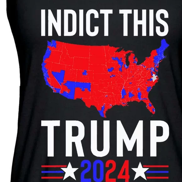 Indict This Trump 2024 Us Flag Meme Political Election Retro Ladies Essential Flowy Tank