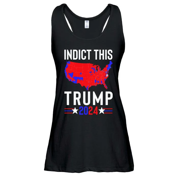 Indict This Trump 2024 Us Flag Meme Political Election Retro Ladies Essential Flowy Tank