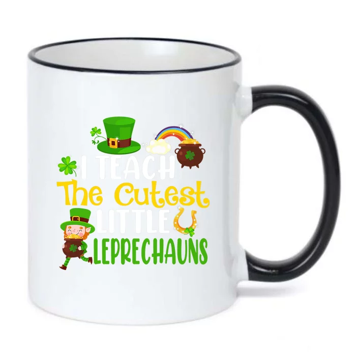 I Teach The Cutest Little Leprechauns Teacher Cute Shamrock Premium Black Color Changing Mug