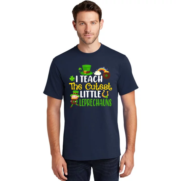 I Teach The Cutest Little Leprechauns Teacher Cute Shamrock Premium Tall T-Shirt