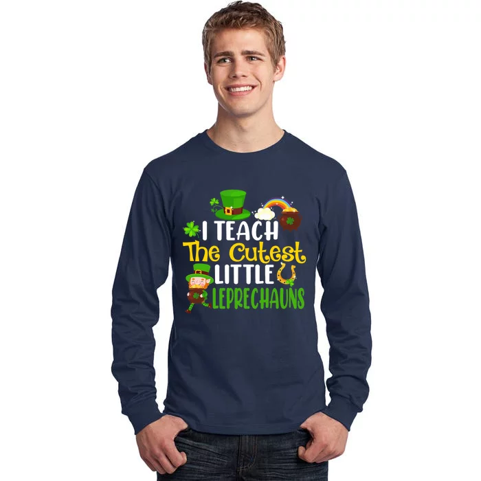 I Teach The Cutest Little Leprechauns Teacher Cute Shamrock Premium Tall Long Sleeve T-Shirt