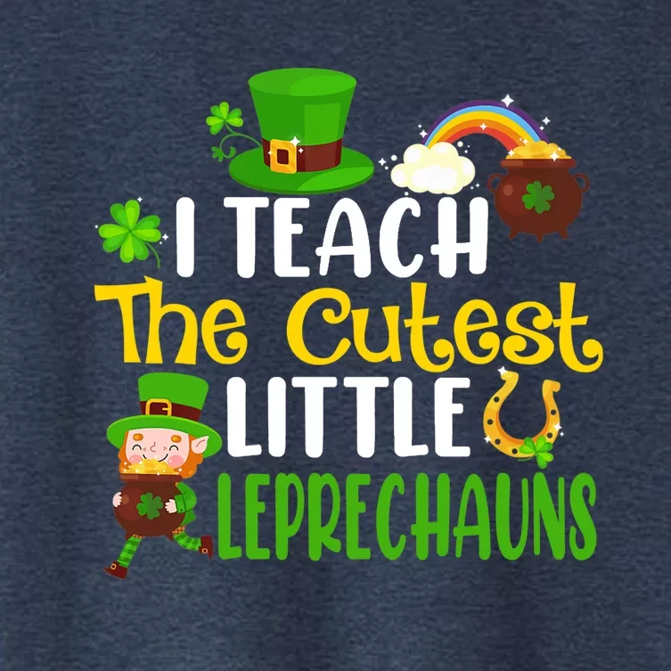 I Teach The Cutest Little Leprechauns Teacher Cute Shamrock Premium Women's Crop Top Tee