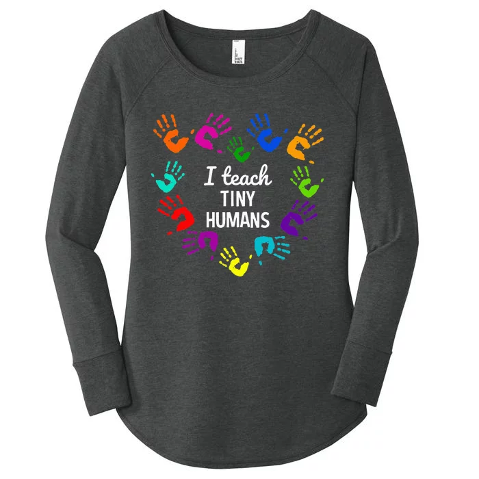 I Teach Tiny Humans For Preschool Teacher Of Tiny Humans Women's Perfect Tri Tunic Long Sleeve Shirt