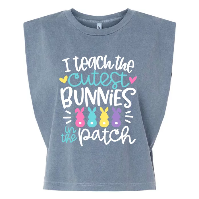 I Teach The Cutest Bunnies In The Patch Easter Teacher Garment-Dyed Women's Muscle Tee