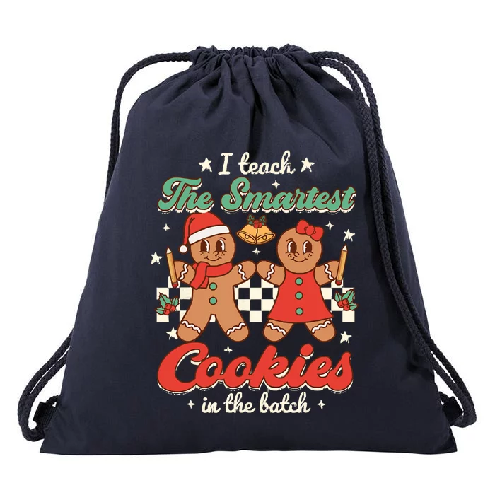 I Teach The Smartest Cookies In The Batch Teacher Christmas Drawstring Bag