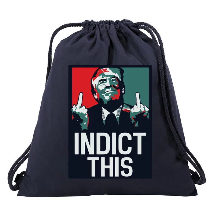 Indict This Trump Trump Not Guilty Trump Mugshot Drawstring Bag