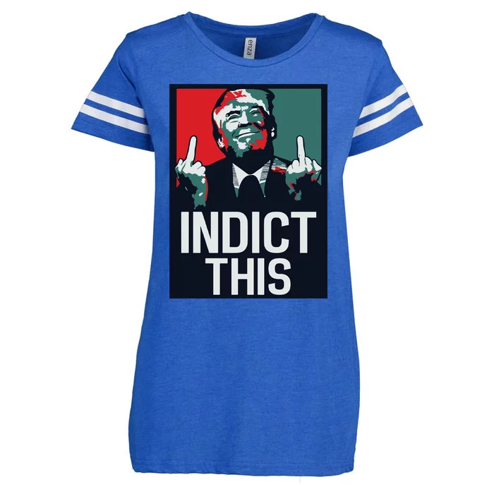 Indict This Trump Trump Not Guilty Trump Mugshot Enza Ladies Jersey Football T-Shirt