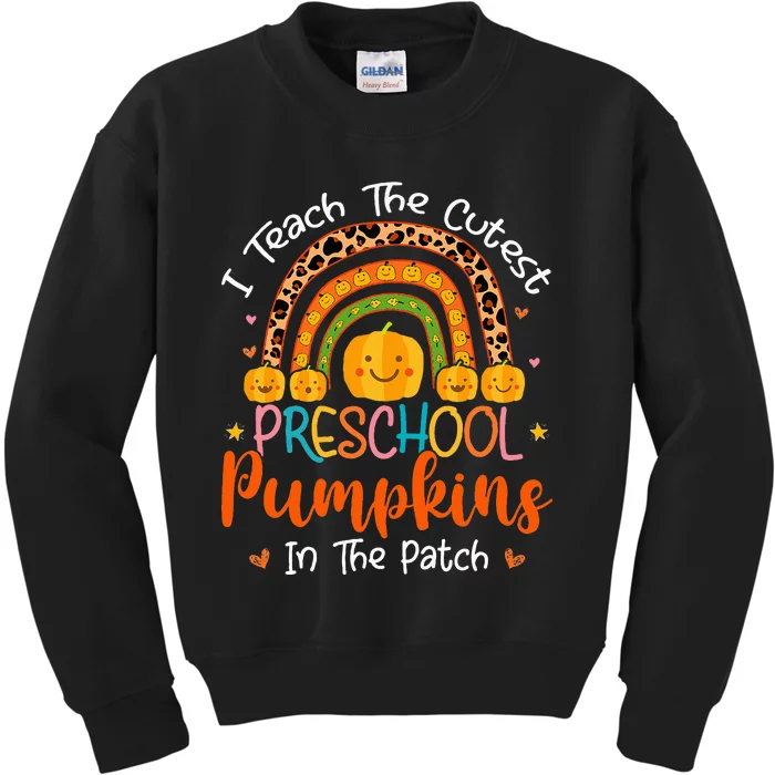 I Teach The Cutest Preschool Pumpkin Teacher Halloween Kids Sweatshirt