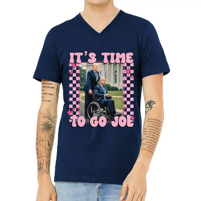 Its Time To Go Joe Funny Trump 2024 V-Neck T-Shirt