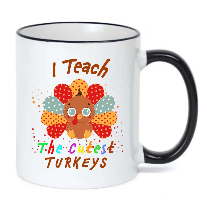 I Teach The Cutest Turkeys Black Color Changing Mug