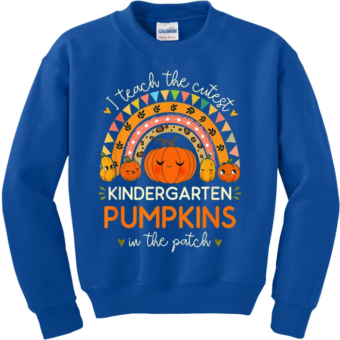 I Teach The Cutest Kindergarten Pumpkin Halloween Teacher Kids Sweatshirt