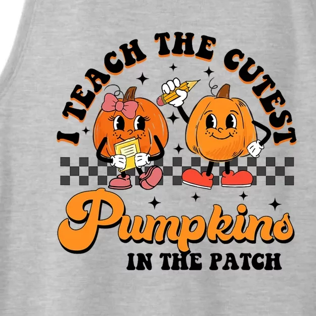 I Teach The Cutest Pumpkins In The Patch Halloween Teacher Ladies Tri-Blend Wicking Tank