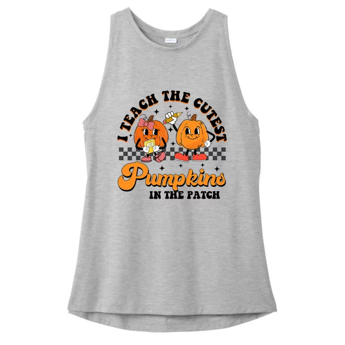 I Teach The Cutest Pumpkins In The Patch Halloween Teacher Ladies Tri-Blend Wicking Tank