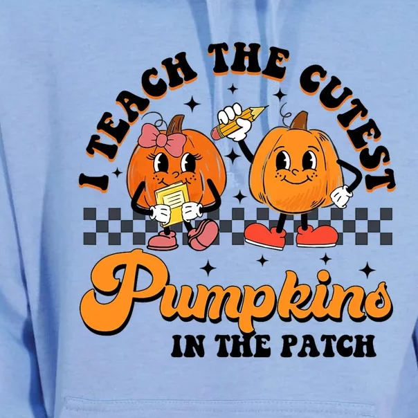 I Teach The Cutest Pumpkins In The Patch Halloween Teacher Unisex Surf Hoodie