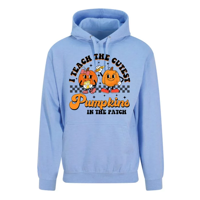 I Teach The Cutest Pumpkins In The Patch Halloween Teacher Unisex Surf Hoodie