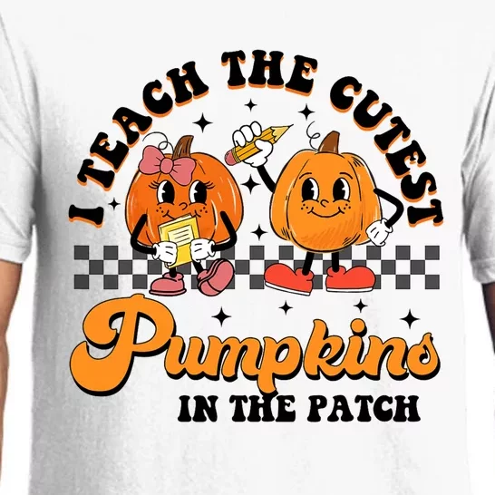 I Teach The Cutest Pumpkins In The Patch Halloween Teacher Pajama Set