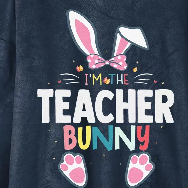 I'm The Teacher Bunny Easter Day Rabbit Family Matching Hooded Wearable Blanket