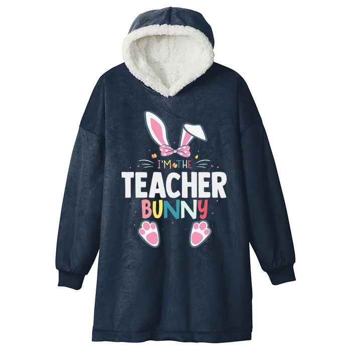 I'm The Teacher Bunny Easter Day Rabbit Family Matching Hooded Wearable Blanket