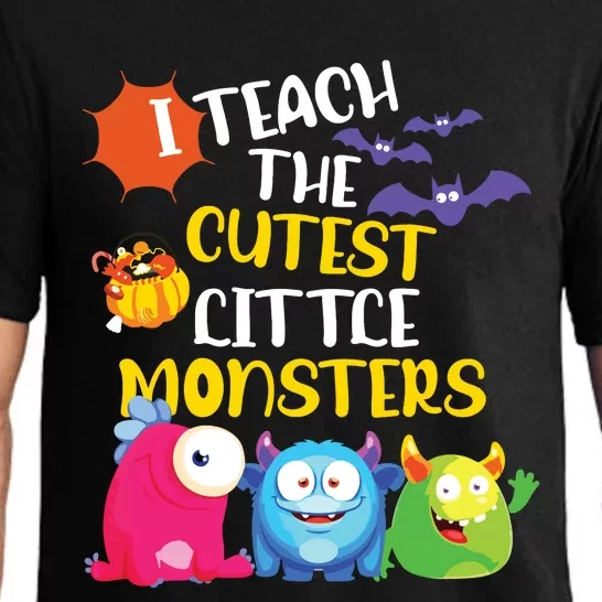 I Teach The Cutest Little Monsters Halloween Costume Teacher Pajama Set